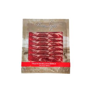 ÉPAULE DE JAMBON DE BELLOTA IBERIQUE 50% RACE IBÉRIQUE TRANCHEE 100g